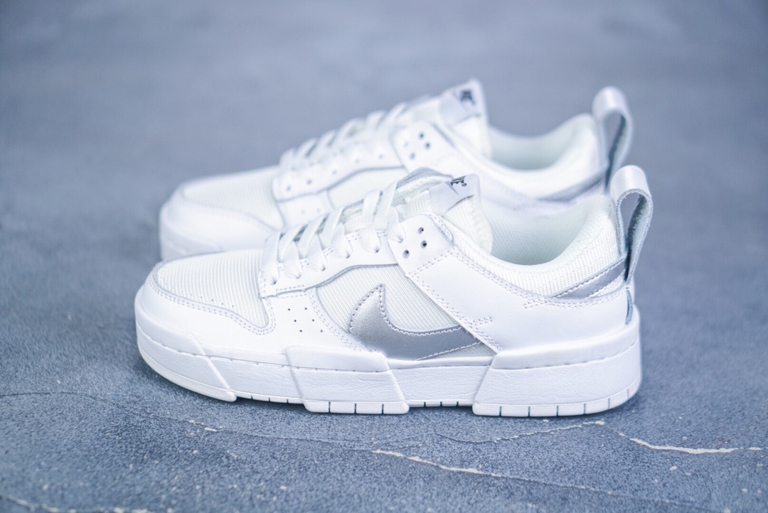 Nike Dunk low Disrupt SB Dunk White Silver Shoes - Click Image to Close